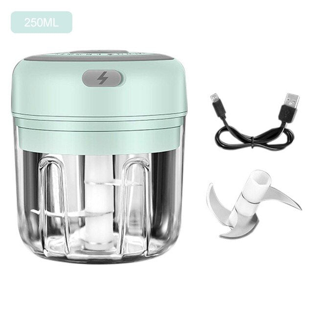 Electric Food Chopper 100/250ml Mini Wireless Electric Garlic Masher USB Garlic Masher Kitchen Fruit