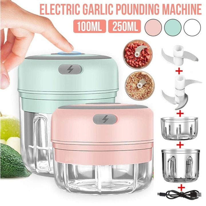 Electric Food Chopper 100/250ml Mini Wireless Electric Garlic Masher USB Garlic Masher Kitchen Fruit