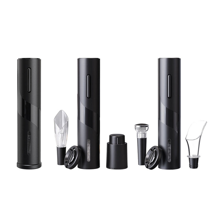 4 In 1 Circle Samurai Electric Bottle Wine Opener Set Stopper Decanter Automatic Corkscrew Vacuum Stopper Aerator Pourer Set