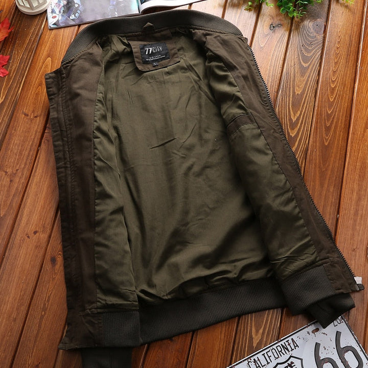 Bomber Jacket Men Fashion Casual Windbreaker Jacket Coat